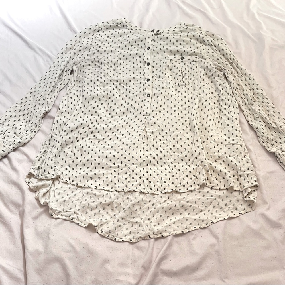 Free People Patterned Button-Up Blouse